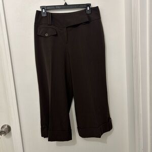 NWT Chic Baggy Brown Parisian Signature Cropped Office Academia Pants Size 6